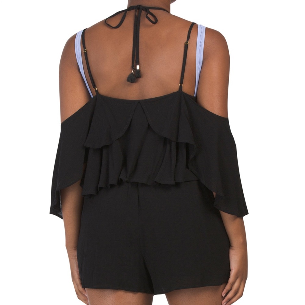 L*space black RUFFLE TRIM WOVEN ROMPER - Picture 4 of 9
